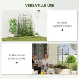 Outsunny Set Of 2 Metal Garden Trellis, Outdoor Trellis Panels, 150 X 50 Cm - thumbnail 6
