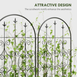 Outsunny Set Of 2 Metal Garden Trellis, Outdoor Trellis Panels, 150 X 50 Cm - thumbnail 5