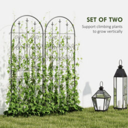 Outsunny Set Of 2 Metal Garden Trellis, Outdoor Trellis Panels, 150 X 50 Cm - thumbnail 4