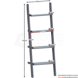 Lassic Vida Designs York Grey 4 Tier Ladder Bookcase Freestanding Open Shelf (H)1540mm (W)560mm (D)290mm - thumbnail 2