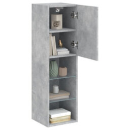 Berkfield Tv Cabinets With Led Lights 2 Pcs Concrete Grey 30.5X30X102 Cm - thumbnail 5