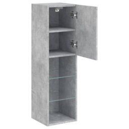 Berkfield Tv Cabinets With Led Lights 2 Pcs Concrete Grey 30.5X30X102 Cm - thumbnail 8