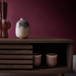Sweeek - Scandi-Style Coffee Table With Wooden Grooved Effect Madere Walnut 59X119X41.5 Cm - thumbnail 7