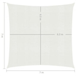 Berkfield Sunshade Sail 160 G/m2 White 7X7 M Hdpe - thumbnail 6