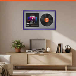"30X17"" Purple Classic Vinyl Record Frame With Silver Mount For 12 Inch Lp Album Cover & Disc - Ak Frames" - thumbnail 8