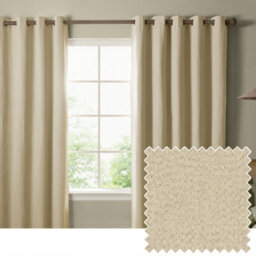 furn. Furn The Ultimate Blackout Eyelet Curtain Pair, Custard Cream, (W) 117Cm X (D) 137Cm - thumbnail 1