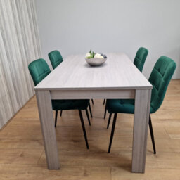 Kosy Koala Dining Table In Grey With 4 Green Velvet Chairs Kitchen Dining Table For 4 Dining Room Dining Set - thumbnail 2