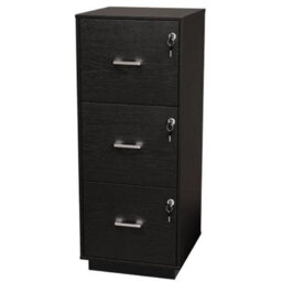 3 Drawer Lockable Filing Cabinet For Home Office Vertical A4 Letter Black - thumbnail 1