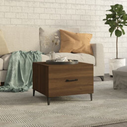 Walplus Coffee Table With Metal Legs Brown Oak 50X50X40 Cm - thumbnail 1