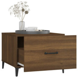 Walplus Coffee Table With Metal Legs Brown Oak 50X50X40 Cm - thumbnail 5