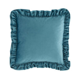 Catherine Lansfield So Soft Velvet Touch Double Frill 43X43Cm Cushion Teal Green - thumbnail 5