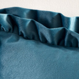 Catherine Lansfield So Soft Velvet Touch Double Frill 43X43Cm Cushion Teal Green - thumbnail 3