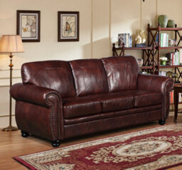 SC FURNITURE LIMITED Brown Leather 3 Seater Sofa  Highbury - thumbnail 1