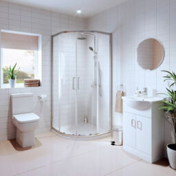 Aveli Bathroom Suite Quadrant Shower Enclosure Vanity Unit Basin Sink Toilet Wc 900mm