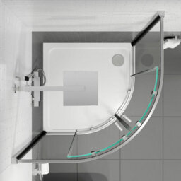 Affine Bathroom Suite Quadrant Shower Enclosure Vanity Unit Basin Sink Toilet Wc 900mm - thumbnail 3
