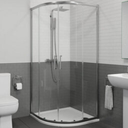 Affine Bathroom Suite Quadrant Shower Enclosure Vanity Unit Basin Sink Toilet Wc 900mm - thumbnail 2