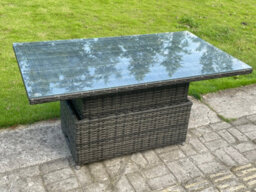 Fimous Rattan Outdoor Garden Furniture Lifting Adjustable Dining Or Coffee Table Sets Love Sofa Recling Chairs 4 Seater - thumbnail 6
