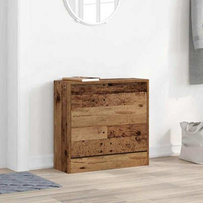 Walplus Shoe Cabinet With Door Old Wood 60 X 21 X 57 Cm Engineered Wood - image 1