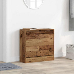 Walplus Shoe Cabinet With Door Old Wood 60 X 21 X 57 Cm Engineered Wood