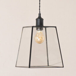 Valuelights Susie Glass Lantern 3 Drop Matte Black Diner Ceiling Pendant Light With Bulbs - thumbnail 3