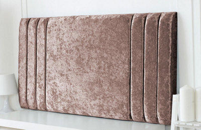 "Adore Designs Rio Crushed Velvet 4Ft6 Double 20"" Headboard - Champagne"