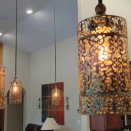 Easy Fit Rustic Red Drum Lampshade Retro Modern Metal Light Shade - thumbnail 7