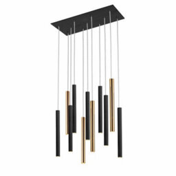 Luminosa Lighting Luminosa Varas Pendant Light Cluster Drop, Glossy Gold, Matt Black - Uk Stock - thumbnail 3