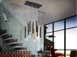 Luminosa Lighting Luminosa Varas Pendant Light Cluster Drop, Glossy Gold, Matt Black - Uk Stock - thumbnail 2
