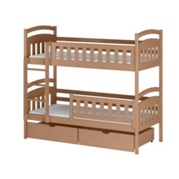 Arte Ignas Cinnamon Wooden Bunk Bed With Storage 90 X 190Cm - With 2 Foam Bonnell Mattresses - thumbnail 1