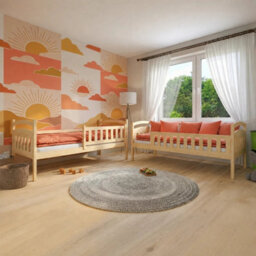 Arte Ignas Cinnamon Wooden Bunk Bed With Storage 90 X 190Cm - With 2 Foam Bonnell Mattresses - thumbnail 5
