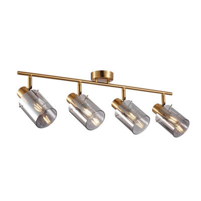 Luminosa Lighting Luminosa Sardo Ceiling Spotlight Bar Brass, Smoked 4Xe14