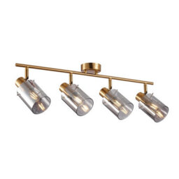 Luminosa Lighting Luminosa Sardo Ceiling Spotlight Bar Brass, Smoked 4Xe14