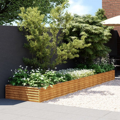 Berkfield Garden Raised Bed 482X100X36 Cm Corten Steel - image 1
