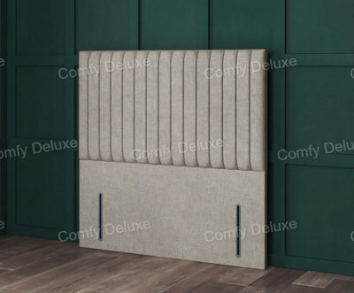 Comfy Deluxe 3Ft Single Beige Linen Vienna  Floorstanding 54Inch Headboard
