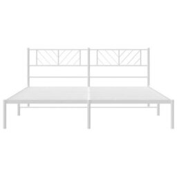 Berkfield Metal Bed Frame With Headboard White 193X203 Cm - thumbnail 5