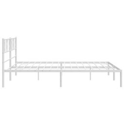 Berkfield Metal Bed Frame With Headboard White 193X203 Cm - thumbnail 6