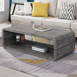 Furniture in Fashion Xono Wooden Coffee Table With Shelf In Concrete Effect - thumbnail 1