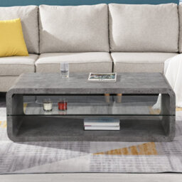 Furniture in Fashion Xono Wooden Coffee Table With Shelf In Concrete Effect - thumbnail 2