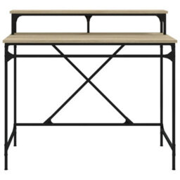 Berkfield Desk Sonoma Oak 100X50X90 Cm Engineered Wood And Iron - thumbnail 5