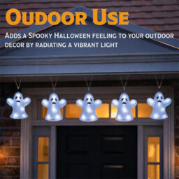 Fxlab Set Of 5 Acrylic Ghost Lights With 40 White Led Outdoor Battery Decoration Timer - thumbnail 4