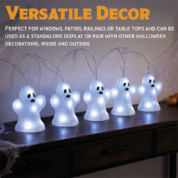 Fxlab Set Of 5 Acrylic Ghost Lights With 40 White Led Outdoor Battery Decoration Timer - thumbnail 6