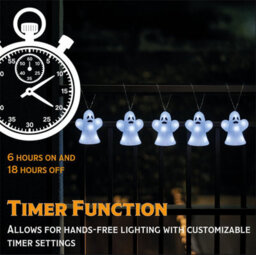 Fxlab Set Of 5 Acrylic Ghost Lights With 40 White Led Outdoor Battery Decoration Timer - thumbnail 7