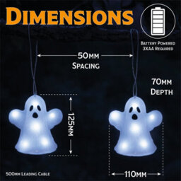 Fxlab Set Of 5 Acrylic Ghost Lights With 40 White Led Outdoor Battery Decoration Timer - thumbnail 2