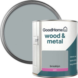 GoodHome Brooklyn Satin Interior Metal & Wood Paint, 750Ml
