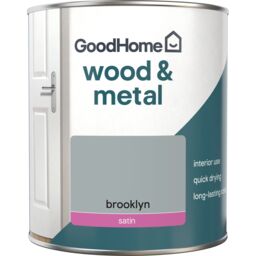 GoodHome Brooklyn Satin Metal & Wood Paint, 750Ml - thumbnail 2