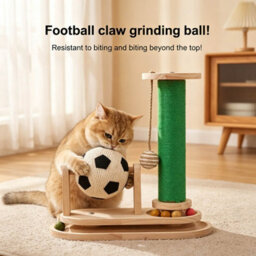 Living And Home Cat Scratching Post With Interactive Toys, 38Cm W X 40Cm H - thumbnail 4