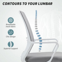 Homcom Draughtsman Chair, Mesh Ergonomic Drafting Chair, Grey - thumbnail 6