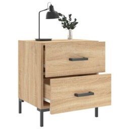 Berkfield Bedside Cabinet Sonoma Oak 40X35X47.5 Cm Engineered Wood - thumbnail 4