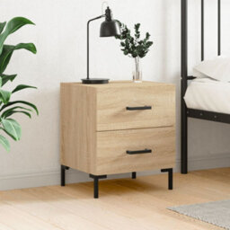 Berkfield Bedside Cabinet Sonoma Oak 40X35X47.5 Cm Engineered Wood - thumbnail 1