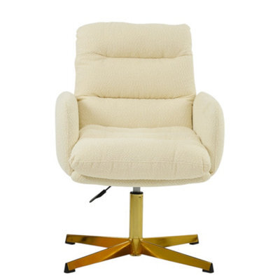 Lakeland Furniture Katarni Cream Boucle Gold Base Office Chair - image 1
